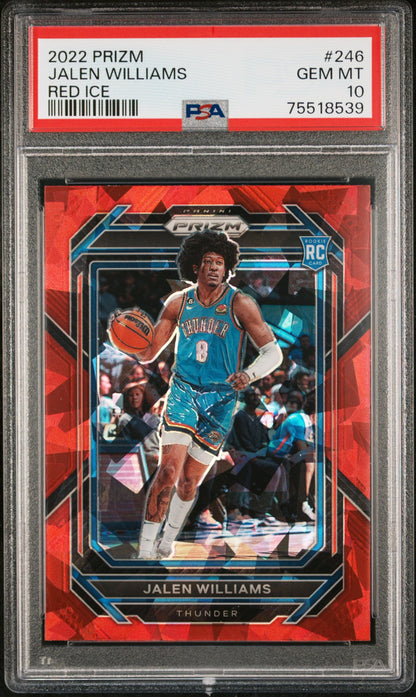 Graded 2022 Panini Prizm Jalen Williams #246 Red Ice Rookie RC Basketball Card PSA 10 Gem Mint
