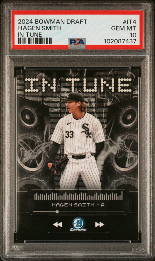 Graded 2024 Topps Bowman Draft Hagen Smith #IT4 In Tune Rookie RC Baseball Card PSA 10 Gem Mint