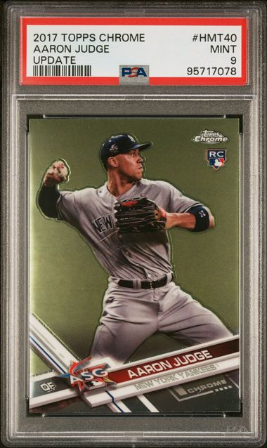 Graded 2017 Topps Chrome Aaron Judge #HMT40 Update Rookie RC Baseball Card PSA 9 Mint