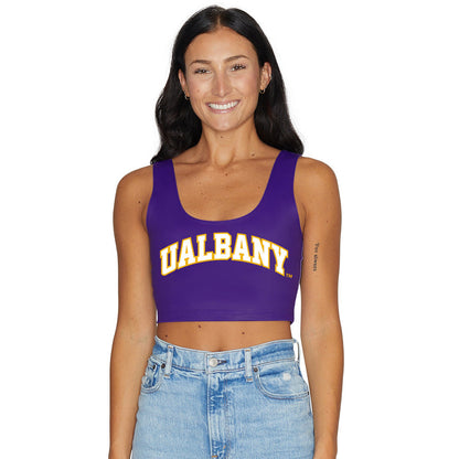 University at Albany Purple Crop Tank Top