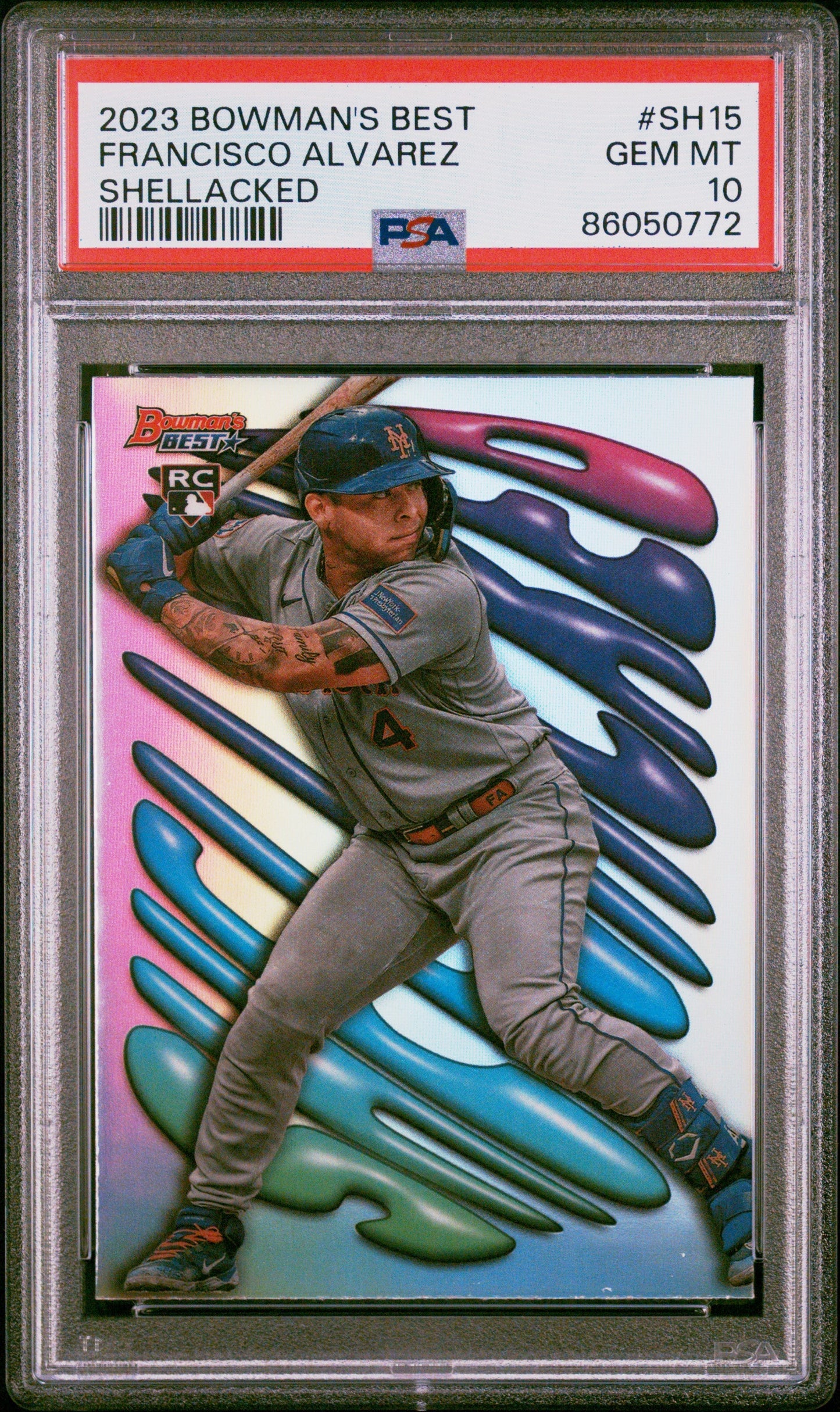 Graded 2023 Topps Bowmans Best Francisco Alvarez #SH15 Shellacked Rookie RC Baseball Card PSA 10 Gem Mint
