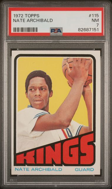 Graded 1972 Topps Nate Archibald #115 2nd Year Basketball Card PSA 7 Near Mint