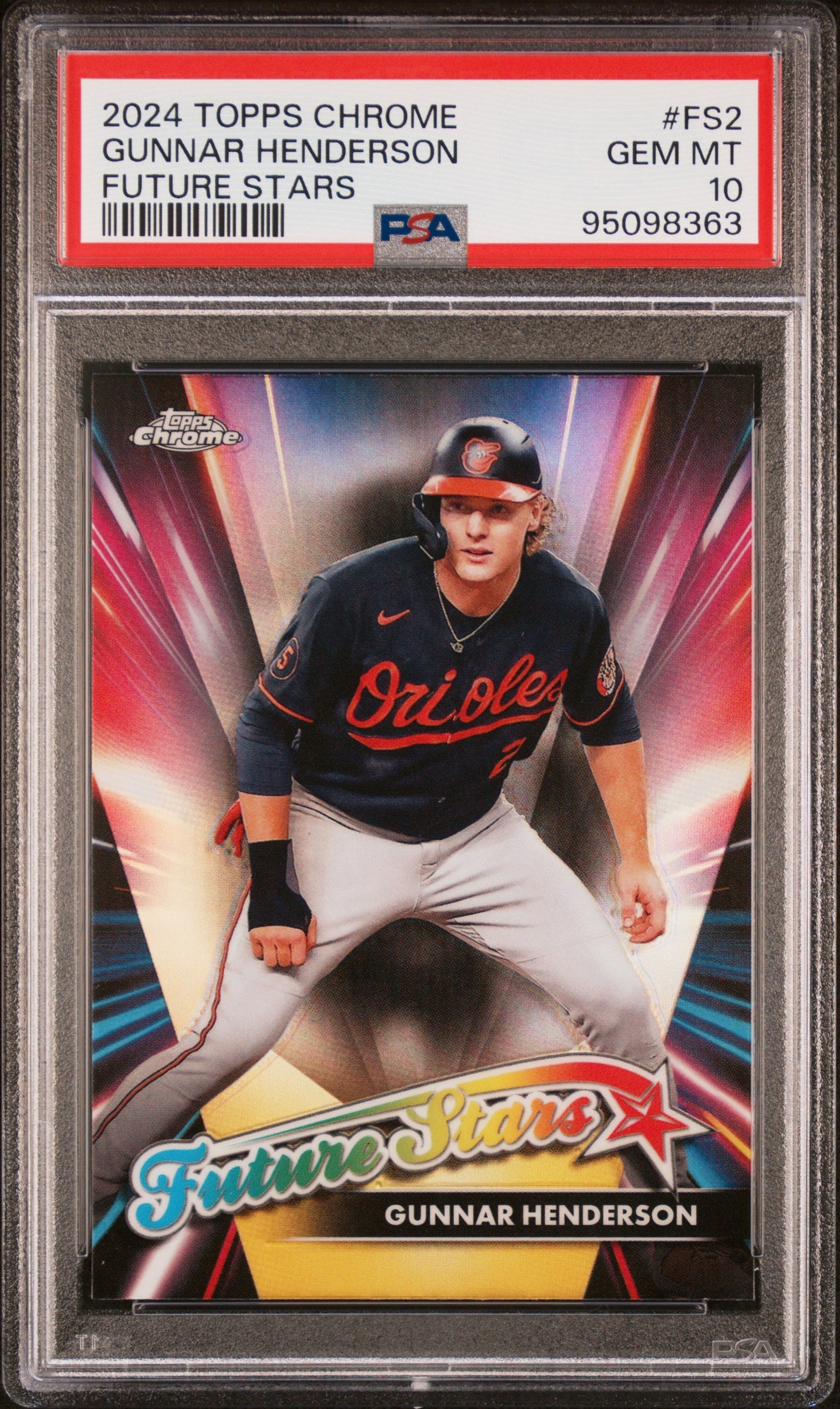 Graded 2024 Topps Chrome Gunnar Henderson #FS2 Future Stars Baseball Card PSA 10