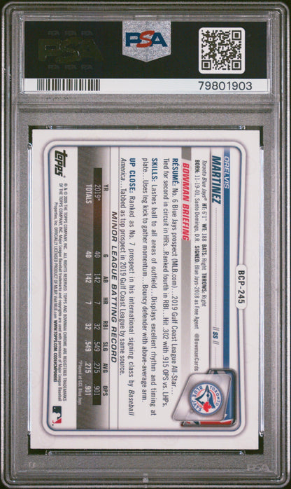 Graded 2020 Topps Bowman Chrome Orelvis Martinez #BCP245 Mega Box Rookie RC Baseball Card PSA 10 Gem Mint