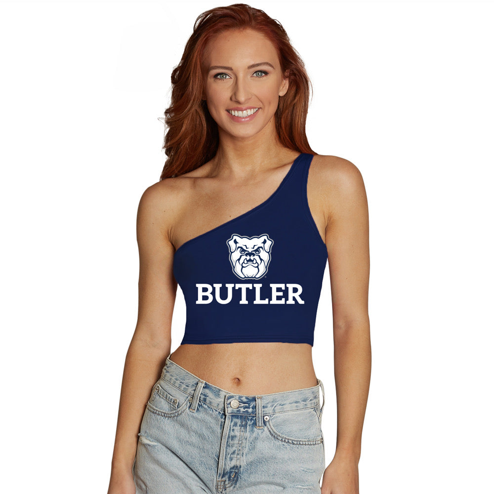 Butler Navy One Shoulder Top
