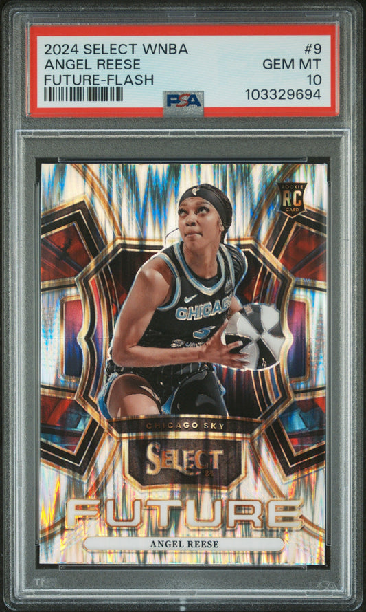Graded 2024 Panini Select WNBA Angel Reese #9 Future Flash Rookie RC Basketball Card PSA 10 Gem Mint
