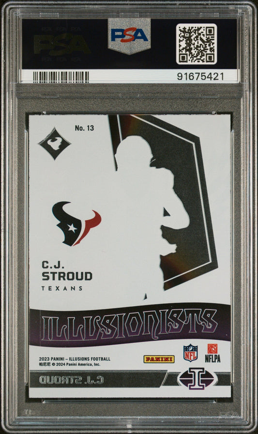 Graded 2023 Panini Illusions CJ Stroud #13 Illusionist Rookie RC Football Card PSA 10 Gem Mint