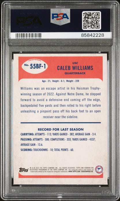 Graded 2023 Topps Bowman U Chrome Caleb Williams #55BF1 1955 Bowman Rookie RC Football Card PSA 10 Gem Mint