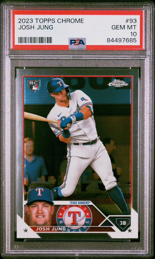 Graded 2023 Topps Chrome Josh Jung #93 Rookie RC Baseball Card PSA 10 Gem Mint
