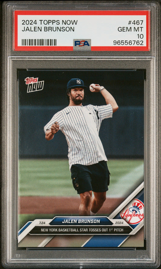 Graded 2024 Topps Now Jalen Brunson #467 Baseball Card PSA 10 Gem Mint