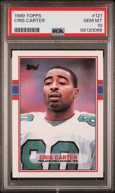 Graded 1989 Topps Cris Carter #121 Rookie RC Football Card PSA 10 Gem Mint