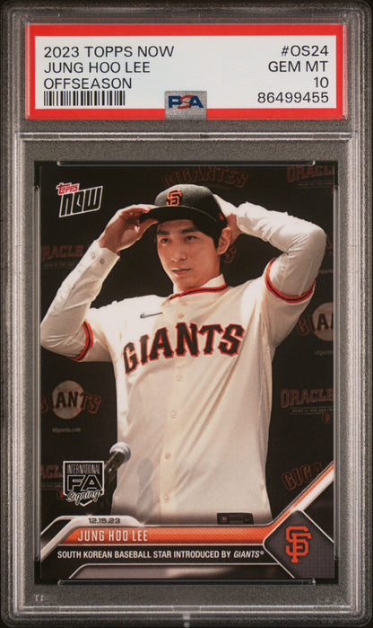 Graded 2023 Topps Now Jung Hoo Lee #OS24 Offseason Rookie RC Baseball Card PSA 10 Gem Mint