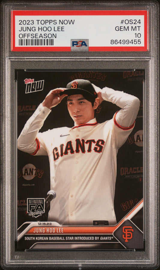 Graded 2023 Topps Now Jung Hoo Lee #OS24 Offseason Rookie RC Baseball Card PSA 10 Gem Mint