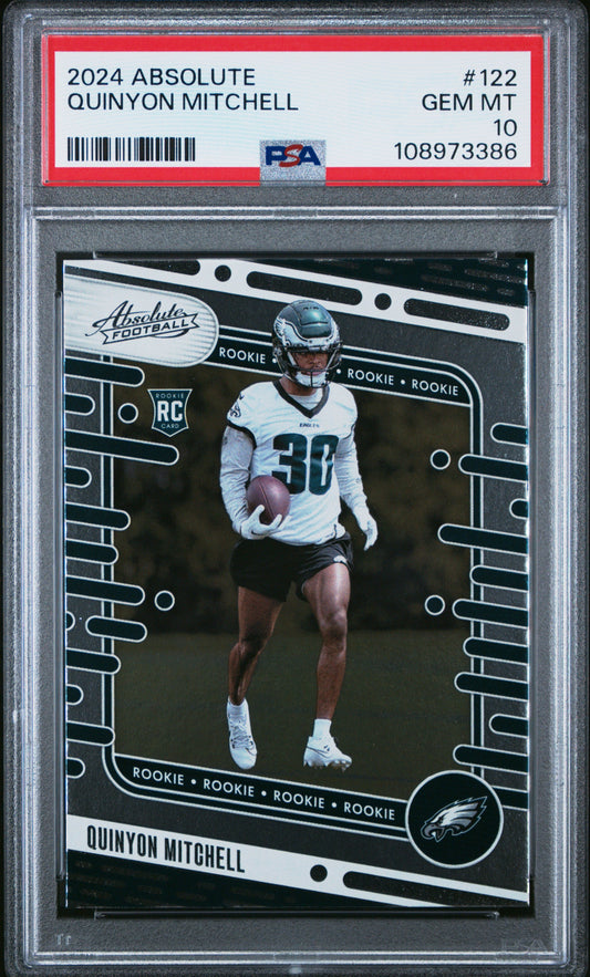 Graded 2024 Panini Absolute Quinyon Mitchell #122 Rookie RC Football Card PSA 10 Gem Mint