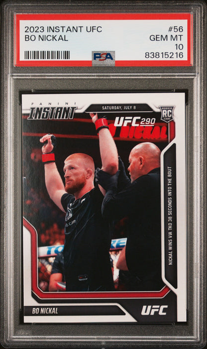 Graded 2023 Panini Instant UFC Bo Nickal #56 Rookie RC UFC MMA Card PSA 10 Gem Mint