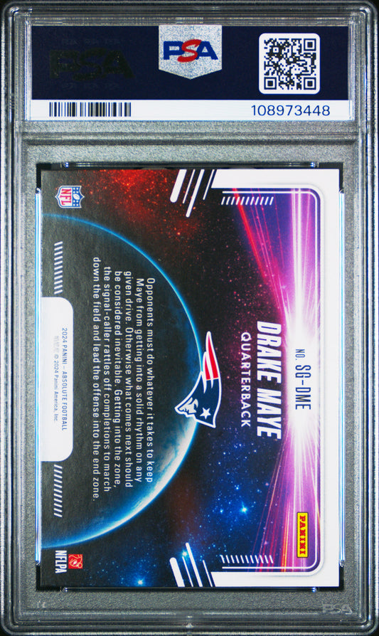 Graded 2024 Panini Absolute Drake Maye #SGDME Star Gazing Rookie RC Football Card PSA 10 Gem Mint