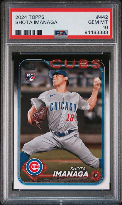 Graded 2024 Topps Shota Imanaga #442 Rookie RC Baseball Card PSA 10 Gem Mint
