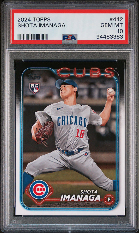 Graded 2024 Topps Shota Imanaga #442 Rookie RC Baseball Card PSA 10 Gem Mint