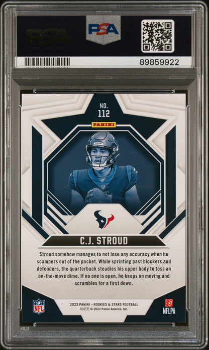 Graded 2023 Panini Rookies & Stars CJ Stroud #112 Rookie RC Football Card PSA 10 Gem Mint