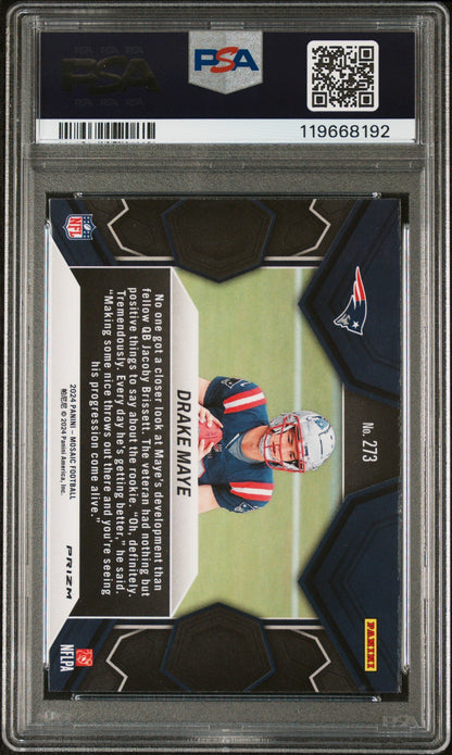 Graded 2024 Panini Mosaic Drake Maye #273 Camo Pink Rookie RC Football Card PSA 10 Gem Mint
