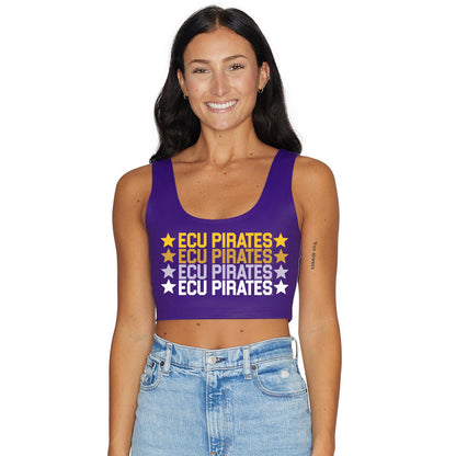 ECU Pirates Purple Crop Tank Top