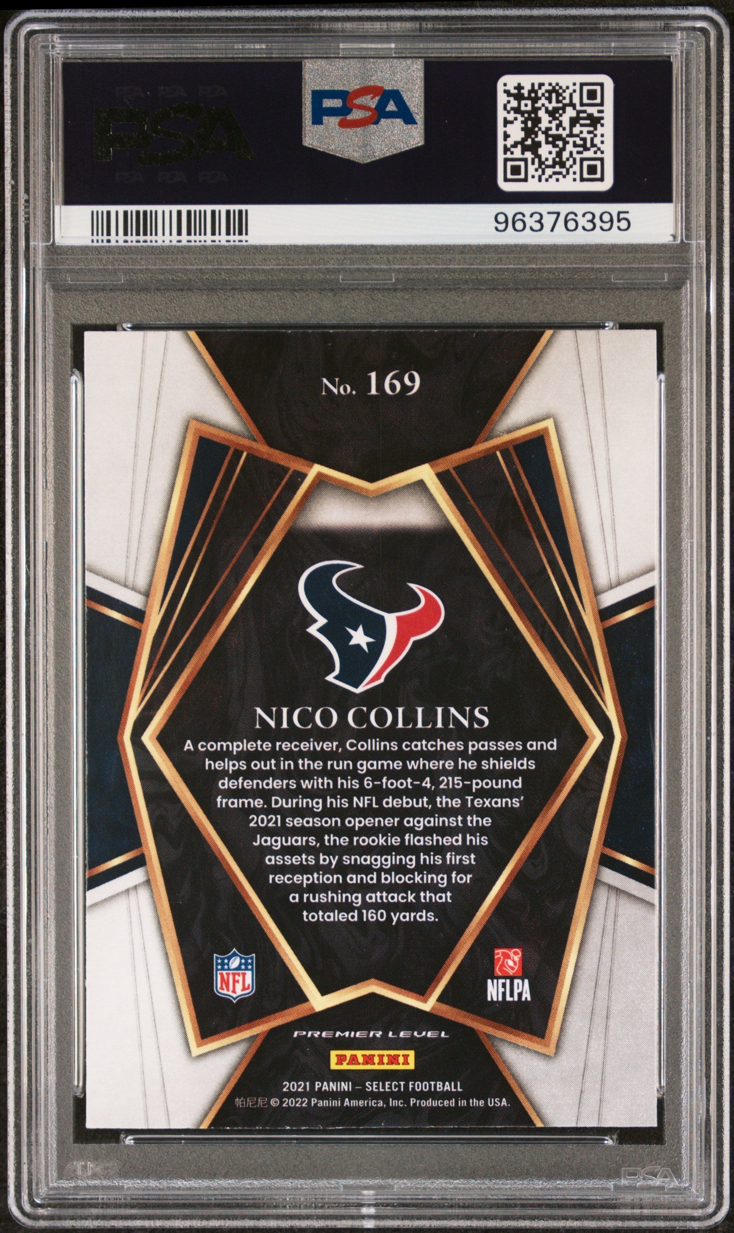 Graded 2021 Panini Select Nico Collins #169 Rookie RC Football Card PSA 10 Gem Mint