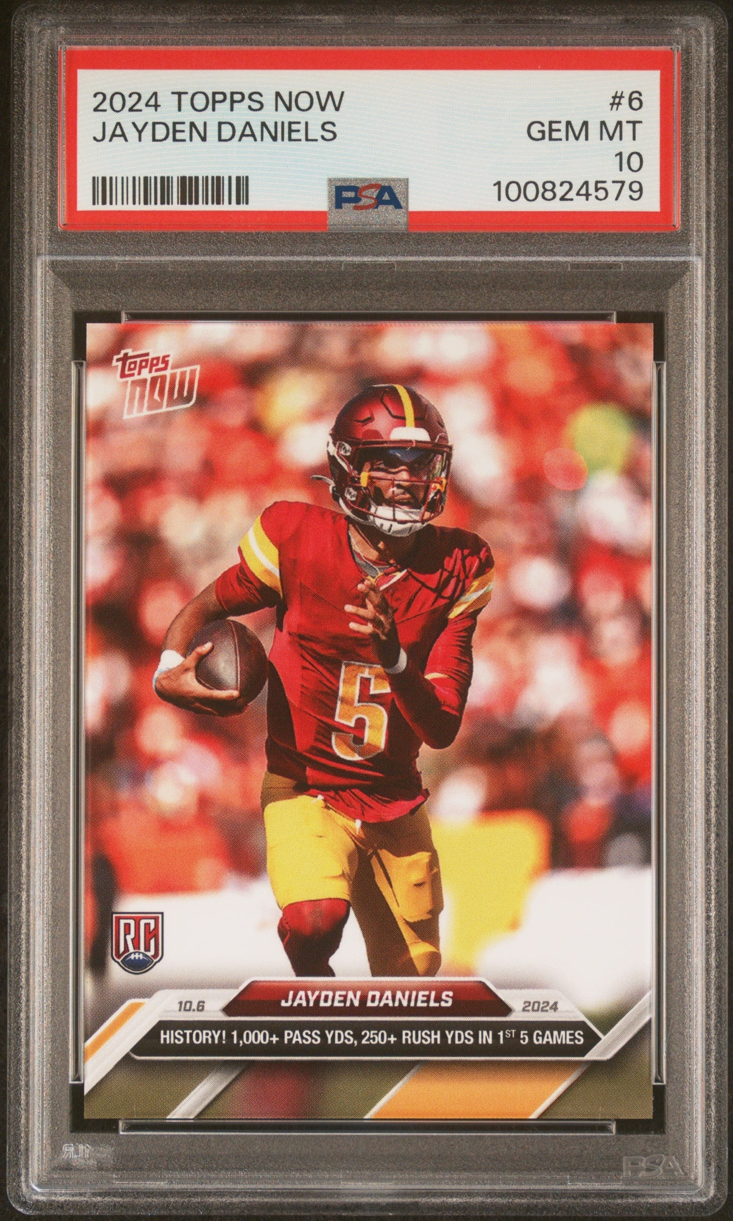 Graded 2024 Topps Now Jayden Daniels #6 Rookie RC Football Card PSA 10 Gem Mint