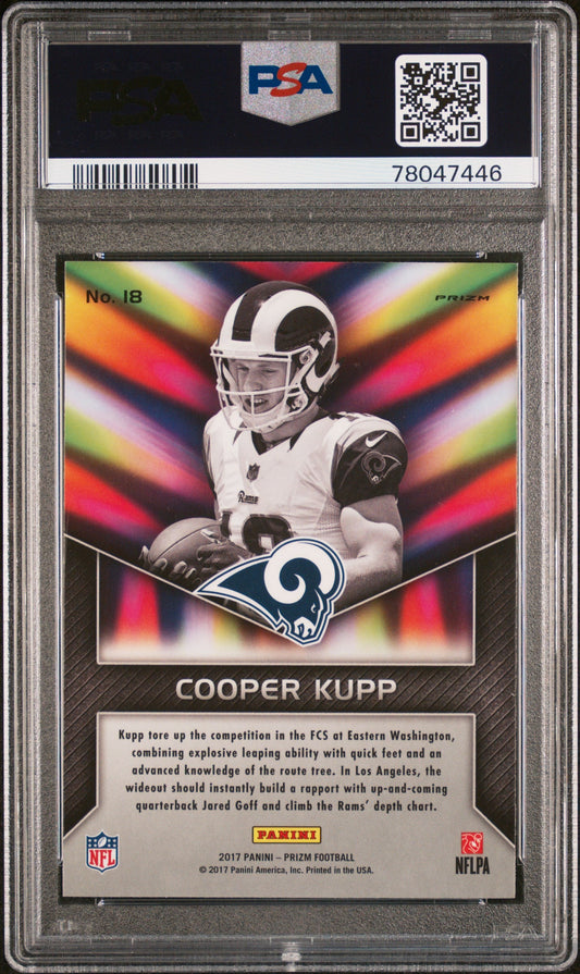 Graded 2017 Panini Prizm Cooper Kupp #18 Instant Impact Rookie RC Football Card PSA 10 Gem Mint