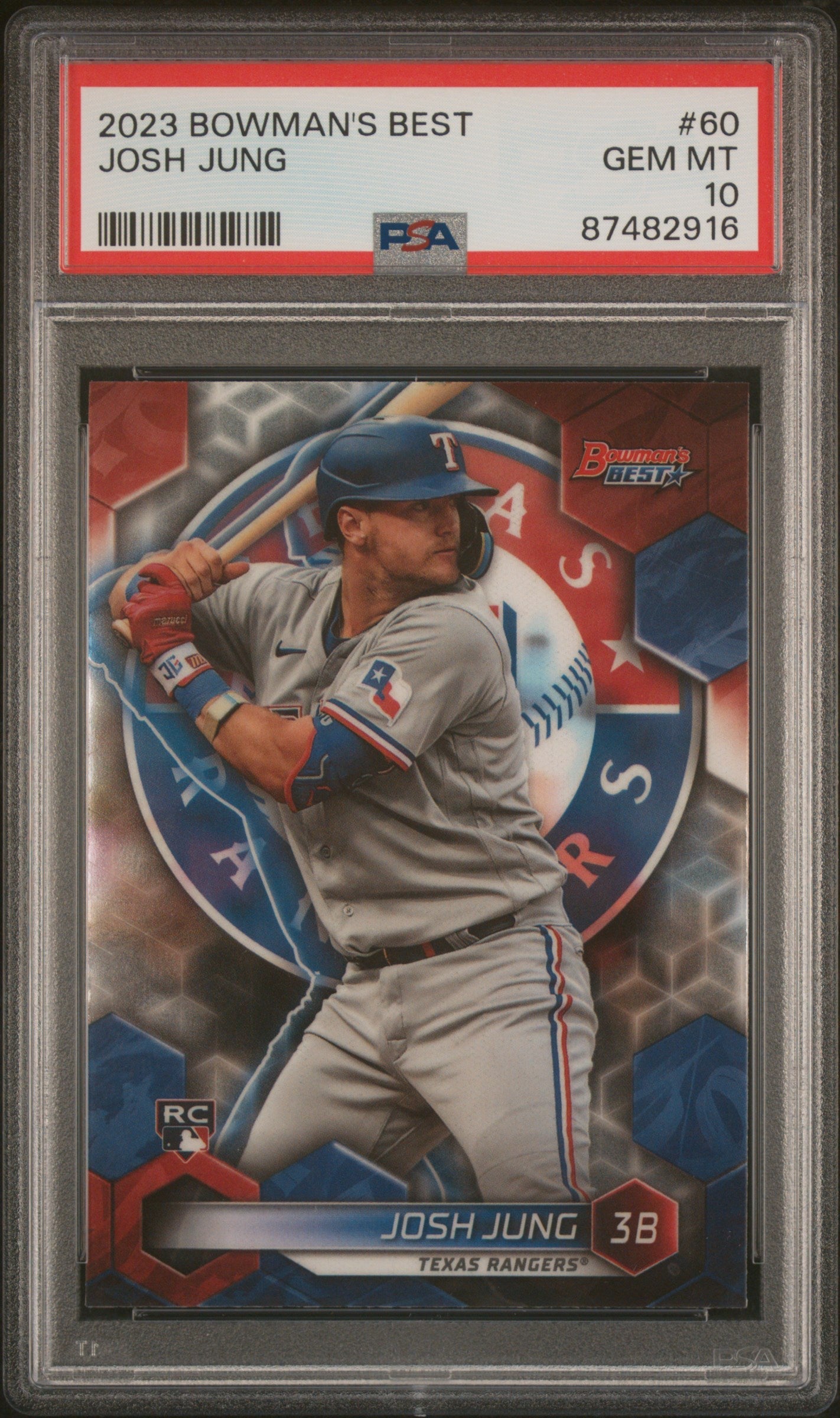 Graded 2023 Topps Bowmans Best Josh Jung #60 Rookie RC Baseball Card PSA 10 Gem Mint