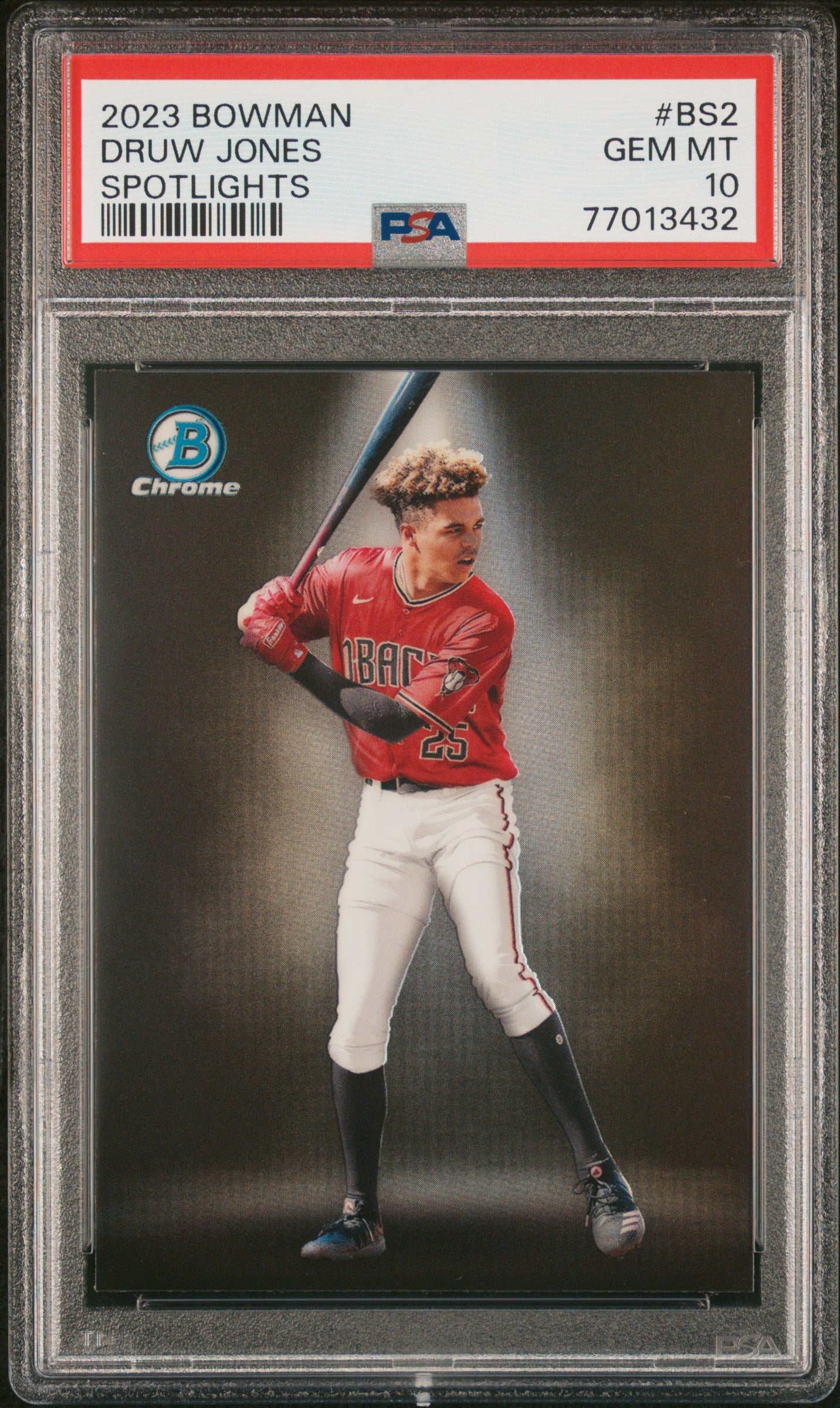 Graded 2023 Topps Bowman Druw Jones #BS2 Spotlights Rookie RC Baseball Card PSA 10 Gem Mint