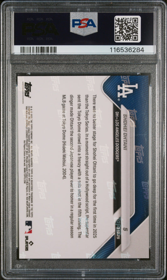 Graded 2025 Topps Now Shohei Ohtani #5 Baseball Card PSA 10 Gem Mint