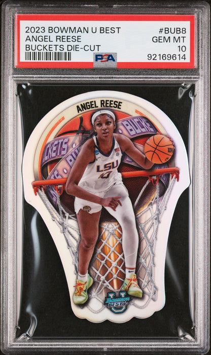 Graded 2023 Topps Bowman U Best Angel Reese #BUB8 Buckets Die Cut Rookie RC Basketball Card PSA 10 Gem Mint