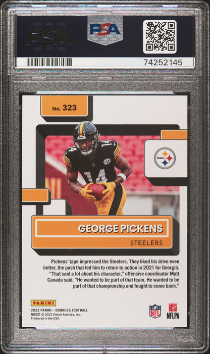 Graded 2022 Panini Donruss George Pickens #323 Rookie RC Football Card PSA 10 Gem Mint