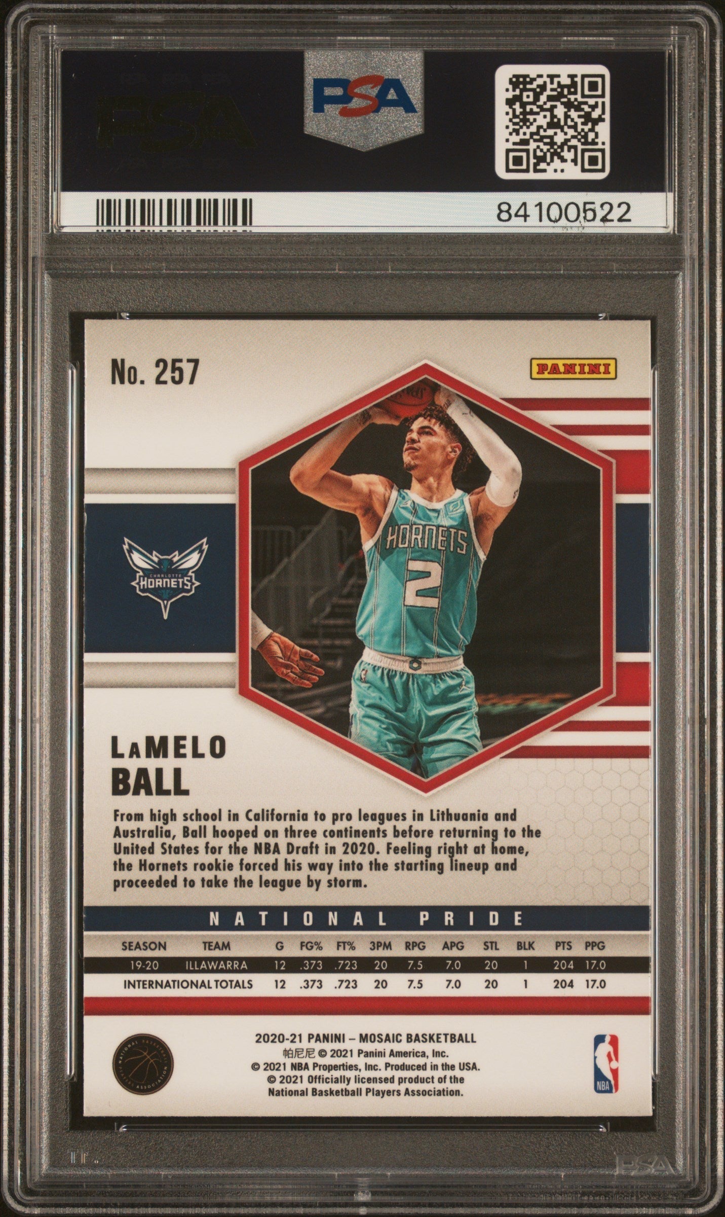 Graded 2020 Panini Mosaic LaMelo Ball #257 Rookie RC Basketball Card PSA 10 Gem Mint