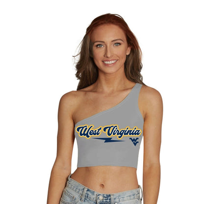 West Virginia Mountaineers Lightning One Shoulder Top
