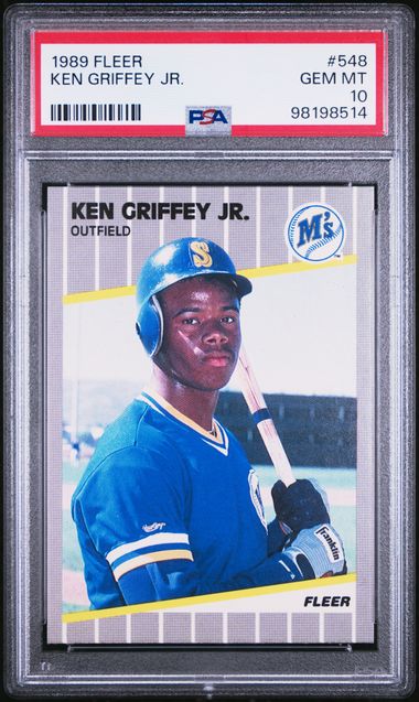 Graded 1989 Fleer Ken Griffey Jr. #548 Rookie RC Baseball Card PSA 10 Gem Mint