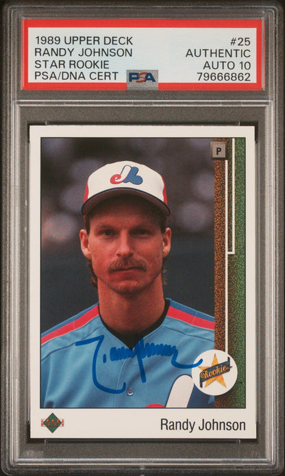 Graded 1989 Upper Deck UD Randy Johnson #25 Rookie RC Baseball Card PSA 10 Auto Grade Gem Mint