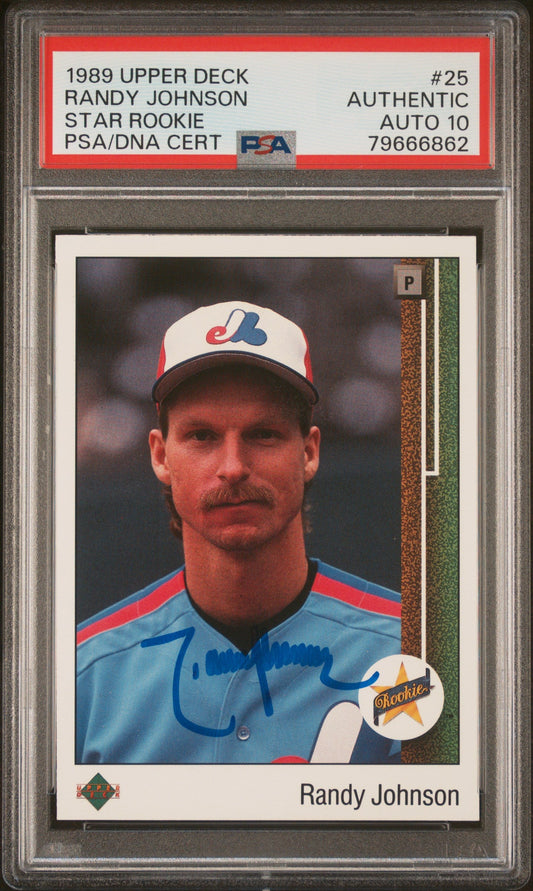 Graded 1989 Upper Deck UD Randy Johnson #25 Rookie RC Baseball Card PSA 10 Auto Grade Gem Mint