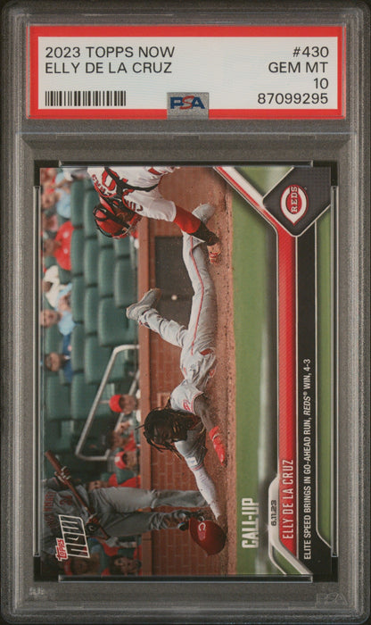 Graded 2023 Topps Now Elly De La Cruz #430 Rookie RC Baseball Card PSA 10 Gem Mint