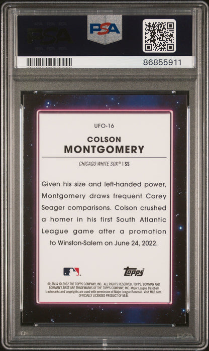 Graded 2022 Topps Bowmans Best Colson Montgomery #UFO16 UFO Rookie RC Baseball Card PSA 10 Gem Mint
