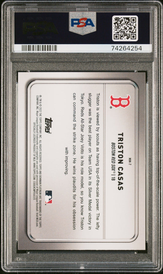 Graded 2022 Topps Bowmans Platinum Triston Casas #MM7 Minted in Merit Rookie RC Baseball Card PSA 10 Gem Mint
