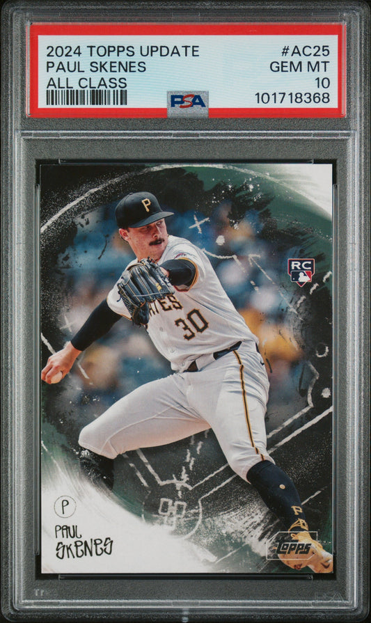 Graded 2024 Topps Update Paul Skenes #AC25 All Class Rookie RC Baseball Card PSA 10 Gem Mint