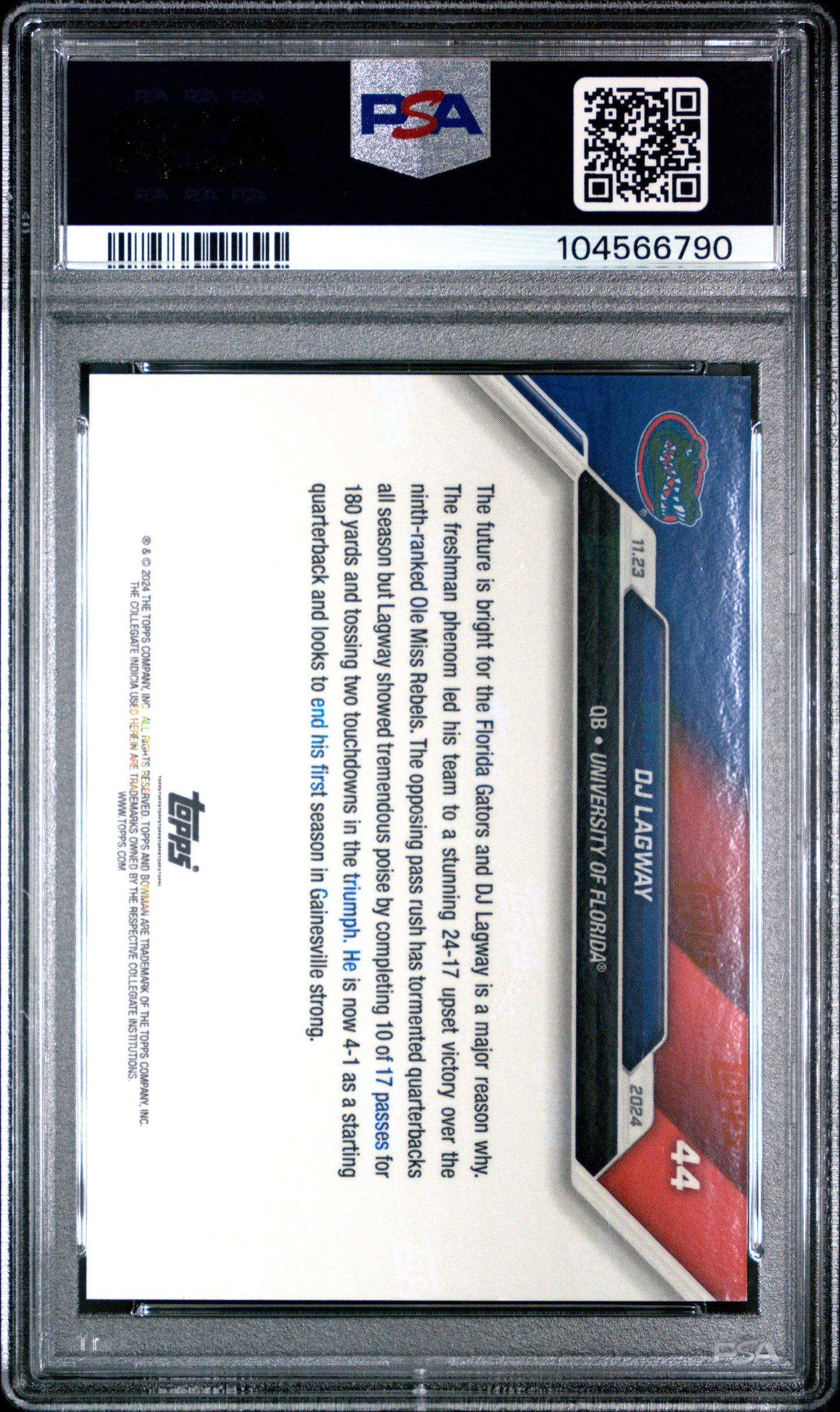 Graded 2024 Topps Bowman U Now DJ Lagway #44 Rookie RC Football Card PSA 9 Mint