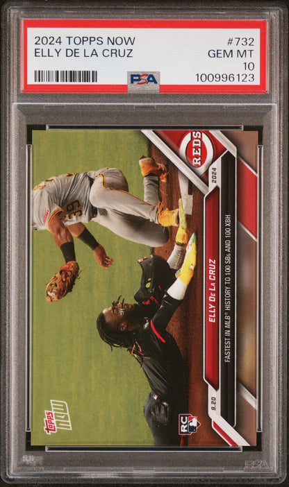Graded 2024 Topps Now Elly De La Cruz #732 Rookie RC Baseball Card PSA 10 Gem Mint