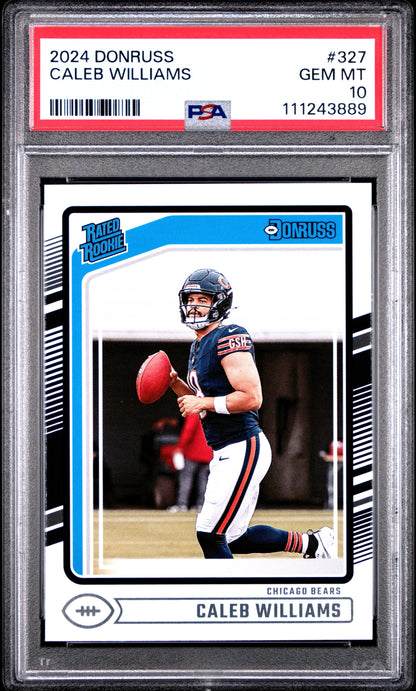 Graded 2024 Panini Donruss Caleb Williams #327 Rookie RC Football Card PSA 10 Gem Mint
