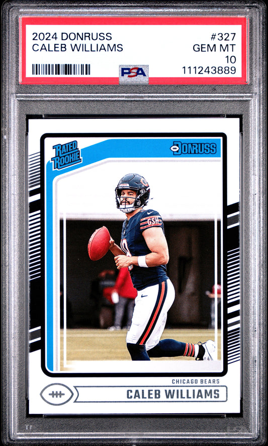 Graded 2024 Panini Donruss Caleb Williams #327 Rookie RC Football Card PSA 10 Gem Mint