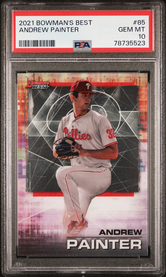 Graded 2021 Topps Bowmans Best Andrew Painter #85 Rookie RC Baseball Card PSA 10 Gem Mint