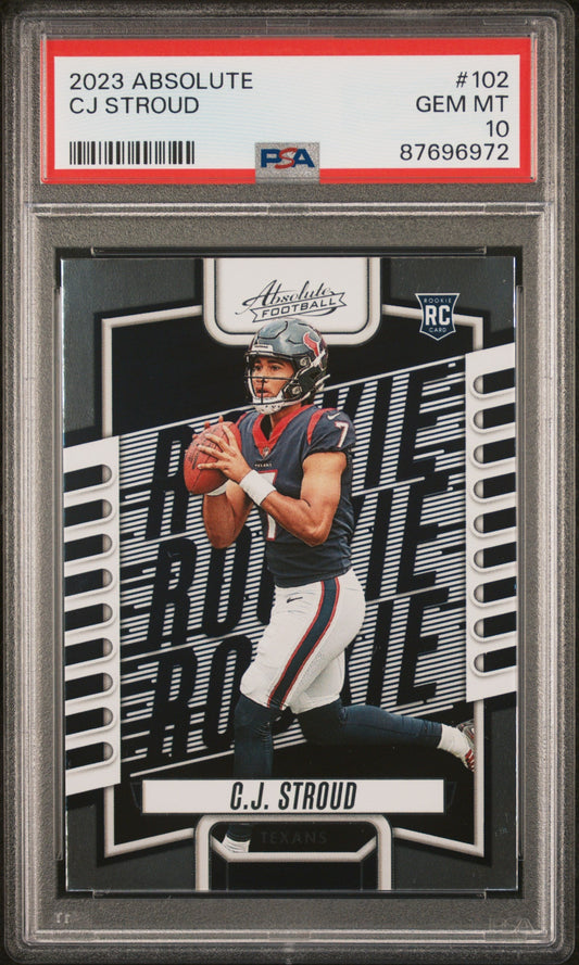 Graded 2023 Panini Absolute CJ Stroud #102 Rookie RC Football Card PSA 10 Gem Mint