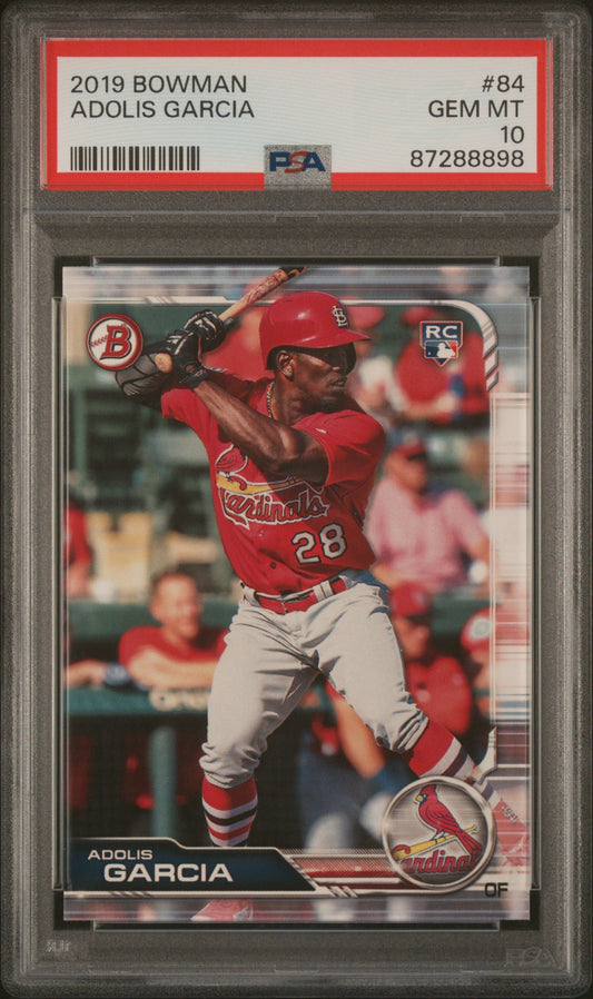 Graded 2019 Topps Bowman Adolis Garcia #84 Rookie RC Baseball Card PSA 10 Gem Mint