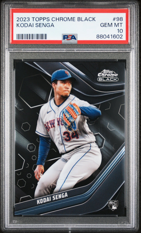 Graded 2023 Topps Chrome Black Kodai Senga #98 Rookie RC Baseball Card PSA 10 Gem Mint
